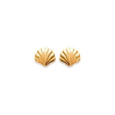 Boucles d'oreille en plaqué or - Coquillage - Lyn&Or Bijoux