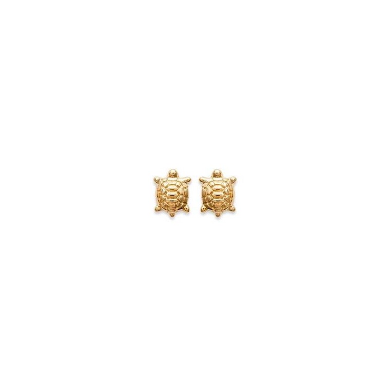 boucles d'oreilles fillette plaqué or - Tortue - Lyn&Or Bijoux