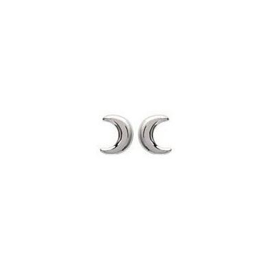 Boucles d'oreille en argent rhodié pour femme - Lune - Lyn&Or Bijoux