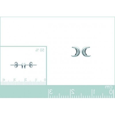 boucles d'oreilles Lune en argent 925 millièmes rhodié pour femme - Lyn&Or Bijoux