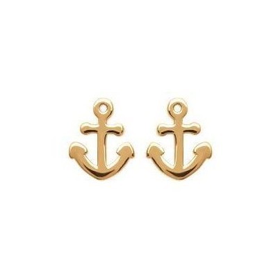 Boucles d'oreille femme & enfant en plaqué or - Ancre Marine - Lyn&Or Bijoux