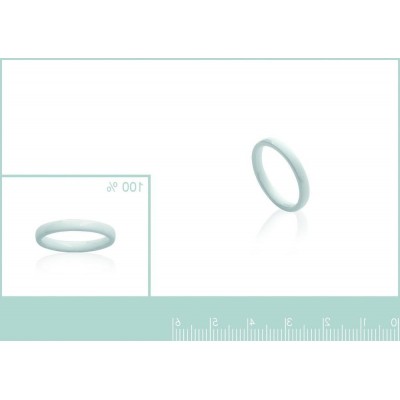 Bague tendance pour femme, anneau de céramique blanche, Sygma - Lyn&Or Bijoux