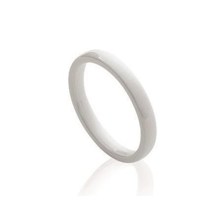 Bague anneau de céramique blanche pour femme - Sygma - Lyn&Or Bijoux