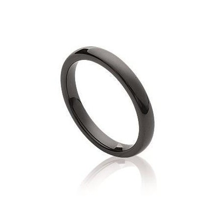 Bague anneau de céramique noire pour femme - Sygma - Lyn&Or Bijoux
