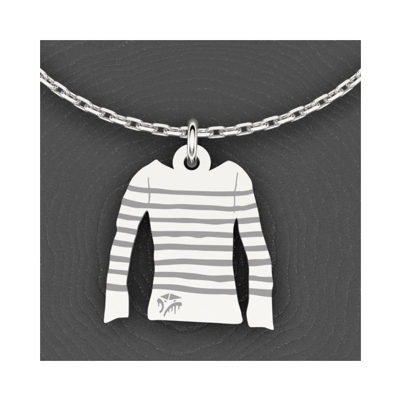 Collier de créateur en argent 925 pour femme - Marinière - Lyn&Or Bijoux