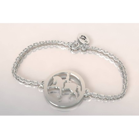 Bracelet de créateur en argent pour femme - Cavalier au dressage - Lyn&Or Bijoux