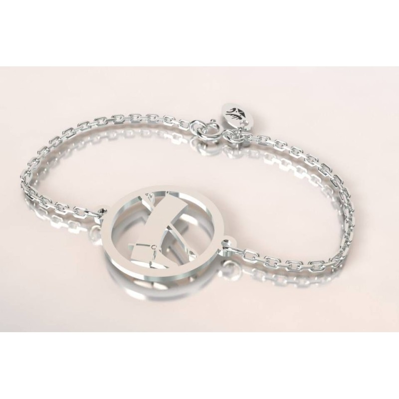 Bracelet créateur botte, cravache en argent, thème cheval Bracelet créateur botte, cravache en argent, thème cheval