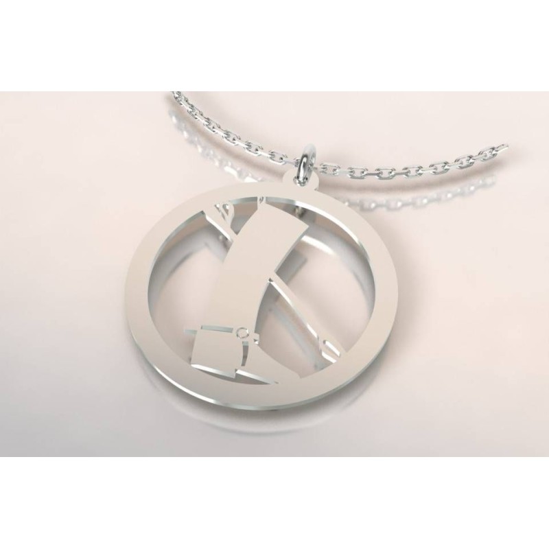 Collier de créateur en argent pour femme - Botte, cravache - Lyn&Or Bijoux