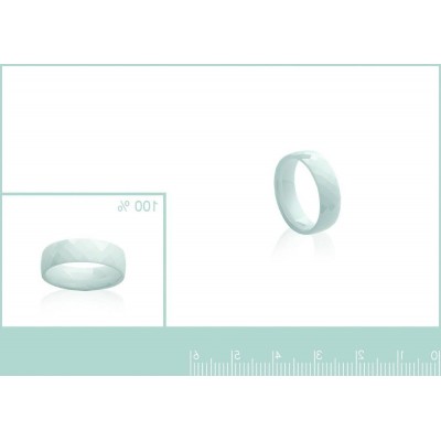 Bague anneau de céramique blanche 6 mm, Abyssa - Lyn&Or Bijoux
