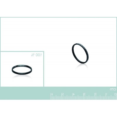 anneau céramique noire facettée 2mm pour femme, Tina - Lyn&Or Bijoux