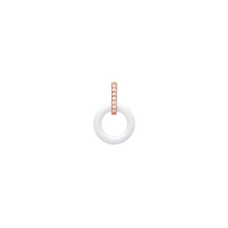 Pendentif cercle blanc en céramique pour femme, Tiéna Pendentif cercle blanc en céramique pour femme, Tiéna