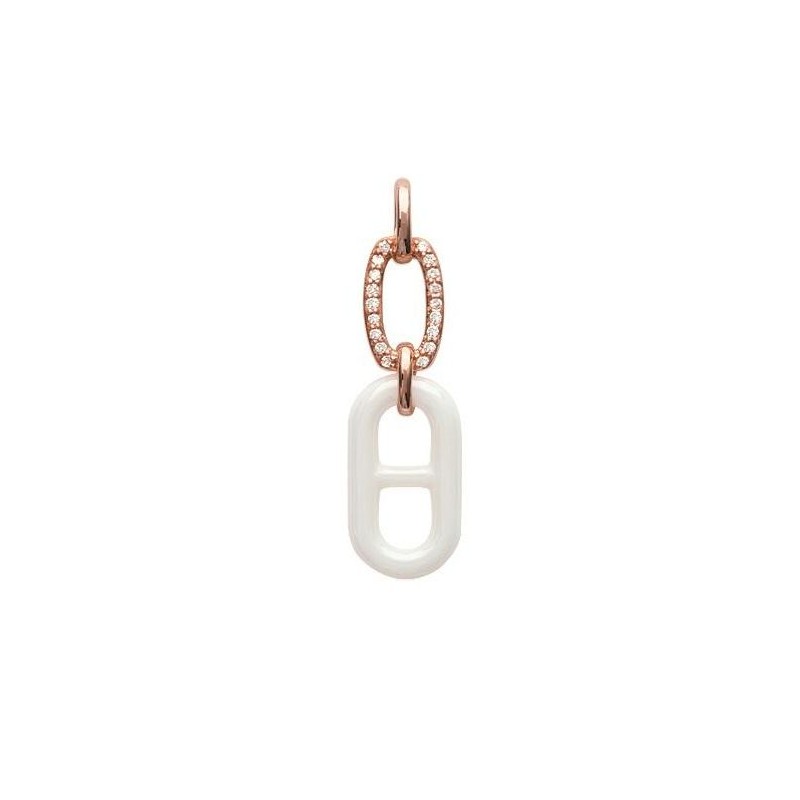Pendentif pour femme en plaqué or rose, céramique, Marina - Lyn&Or Bijoux