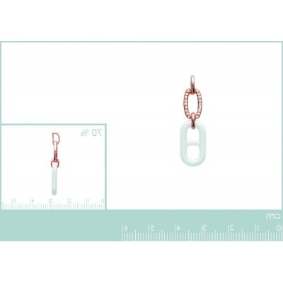 Pendentif doré rose pour femme en céramique, Marina - Lyn&Or Bijoux