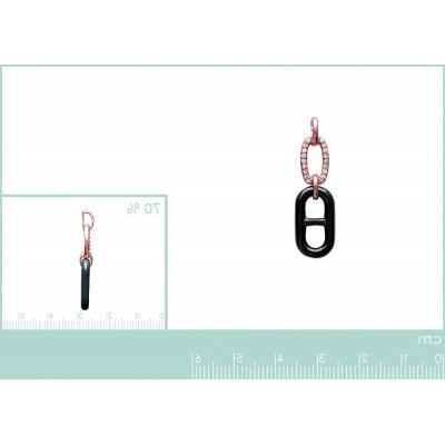 Pendentif plaqué or rose, céramique blanche ou noire, Marina - Lyn&Or Bijoux