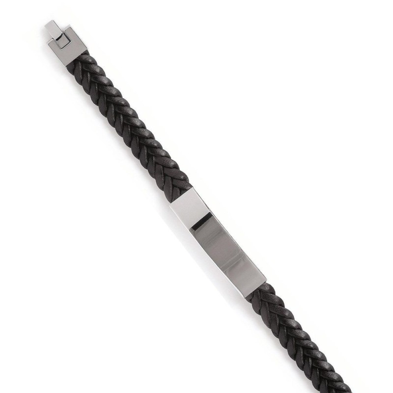 Bracelet tendance cuir et acier pour homme, Medellin Bracelet tendance cuir et acier pour homme, Medellin