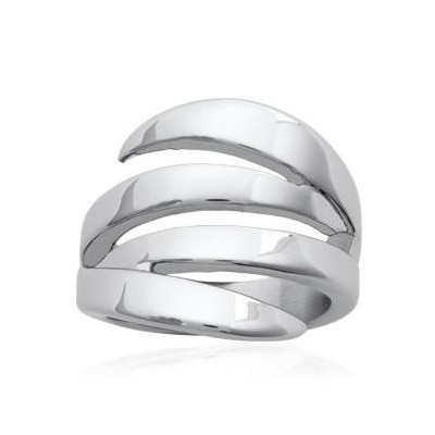 Bague pour femme en acier gris inoxydable - Gryda - Lyn&Or Bijoux