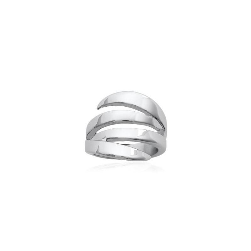 Bague pour femme en acier gris inoxydable - Gryda - Lyn&Or Bijoux