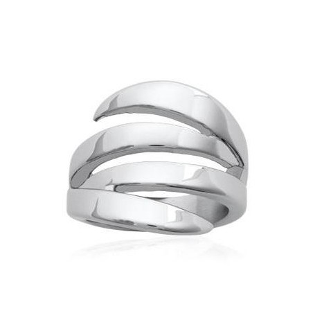 Bague pour femme en acier gris inoxydable - Gryda - Lyn&Or Bijoux