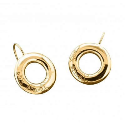Boucles d'oreille finition dorée pour femme - Cercle Griffé - Lyn&Or Bijoux