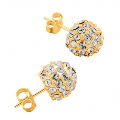 Boucles d'oreille Swarovski, finition dorée pour femme - Eclat blanc - Lyn&Or Bijoux