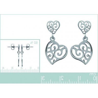 boucles d'oreilles coeur en acier, Valentine - Lyn&Or Bijoux