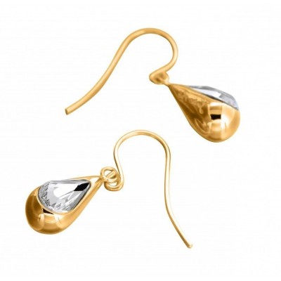 boucles d'oreilles Swarovski , finition dorée pour femme - Gouttes - Lyn&Or Bijoux