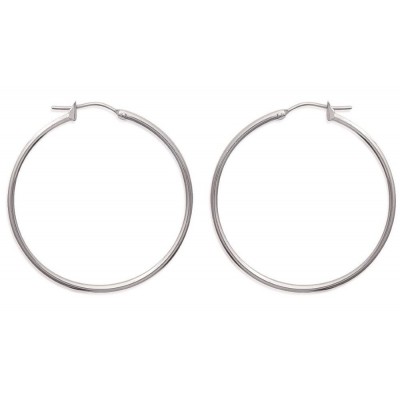 Créoles pour femme en acier gris, diamètre 40 mm - Salamanca - Lyn&Or Bijoux