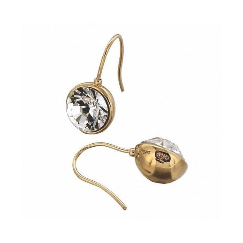 Boucles d'oreilles, boules plaqué or, cristal de Swarovski noir Boucles d'oreilles, boules plaqué or, cristal de Swarovski noir