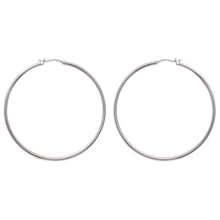 Créoles pour femme en acier gris, diamètre 60 mm - Salamanca - Lyn&Or Bijoux