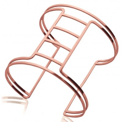 Bracelet manchette en acier rose pour femme - Sakina - Lyn&Or Bijoux