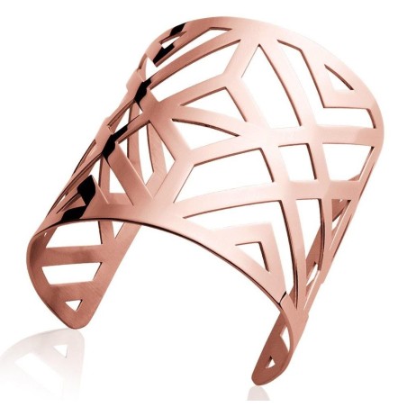 Bracelet manchette en acier rose pour femme - Tryna - Lyn&Or Bijoux