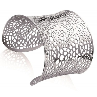 Bracelet manchette en acier gris pour femme - Jilla - Lyn&Or Bijoux