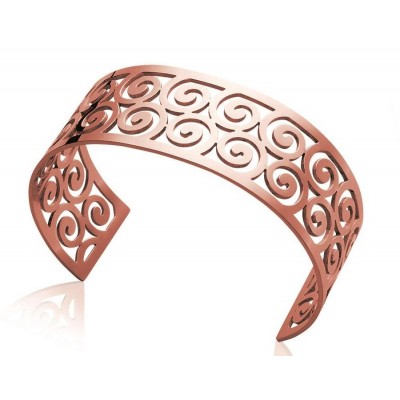 Bracelet manchette en acier rose pour femme - Prya - Lyn&Or Bijoux