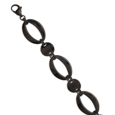 Bracelet en acier noir pour femme - Clair - obscur - Lyn&Or Bijoux