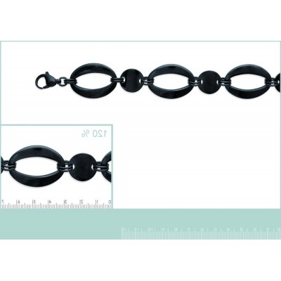 Bracelet tendance en acier noir pour femme, Clair - obscur - Lyn&Or Bijoux