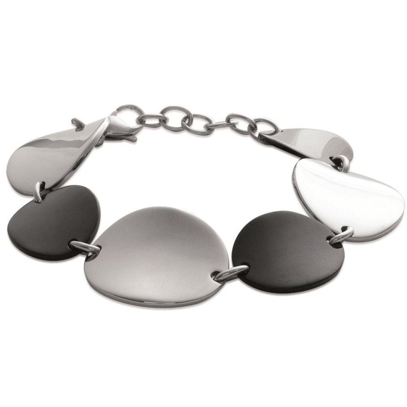 Bracelet en acier noir pour femme - Heptica - Lyn&Or Bijoux