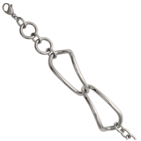 Bracelet pour femme en acier gris inoxydable - Lyn&Or Bijoux