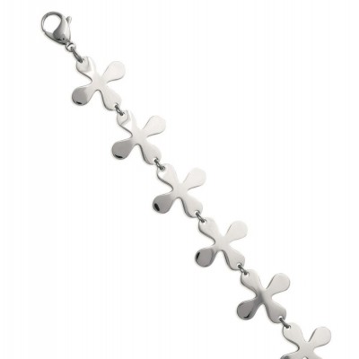 Bracelet fleur en acier pour femme - Isaure - Lyn&Or Bijoux