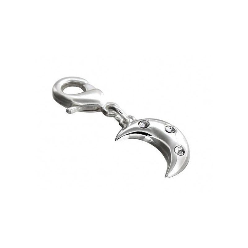 Charm mode femme LZ en argent, cristal de Swarovski, White moon Charm mode femme LZ en argent, cristal de Swarovski, White moon