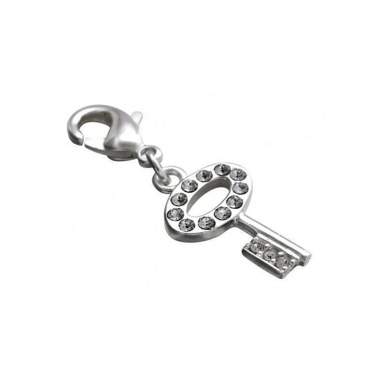 Charm pour femme LZ en argent, cristaux de Swarovski, Clé Charm pour femme LZ en argent, cristaux de Swarovski, Clé