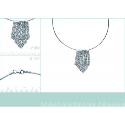 Collier câble en acier gris inoxydable pour femme, Edena - Lyn&Or Bijoux