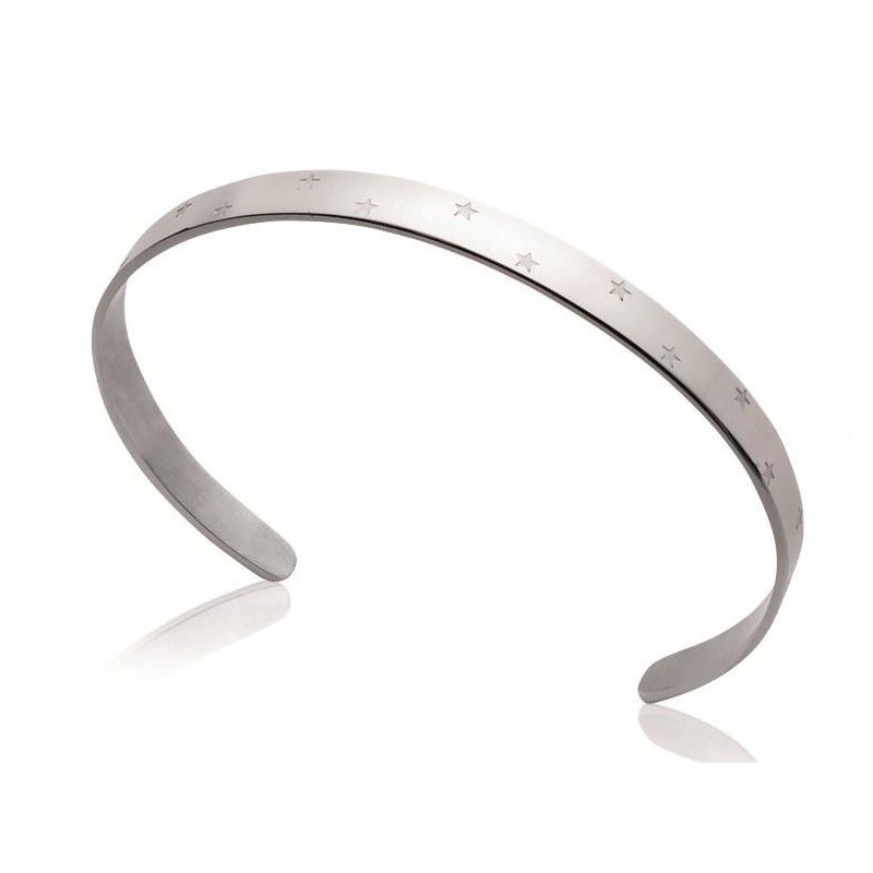 Bracelet jonc en acier pour femme - Vatou - Lyn&Or Bijoux