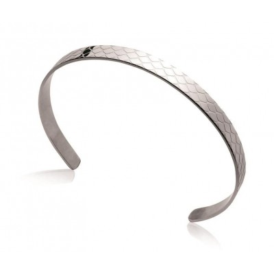 Bracelet jonc pour femme en acier gris - Via - Lyn&Or Bijoux