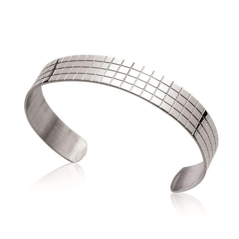 Bracelet jonc ouvert pour femme en acier - Zia - Lyn&Or Bijoux