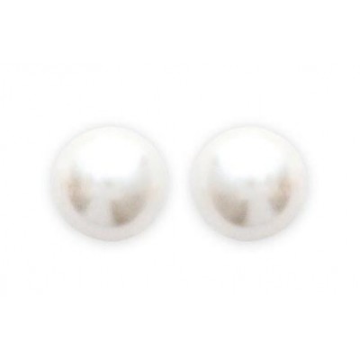 Boucles d'oreille perles blanches de Majorque pour femme - Pénélope - Lyn&Or Bijoux