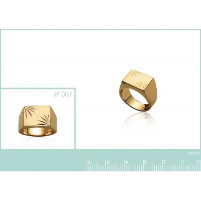 Chevalière en plaqué or jaune 18 carats pour homme, Emir - Lyn&Or Bijoux