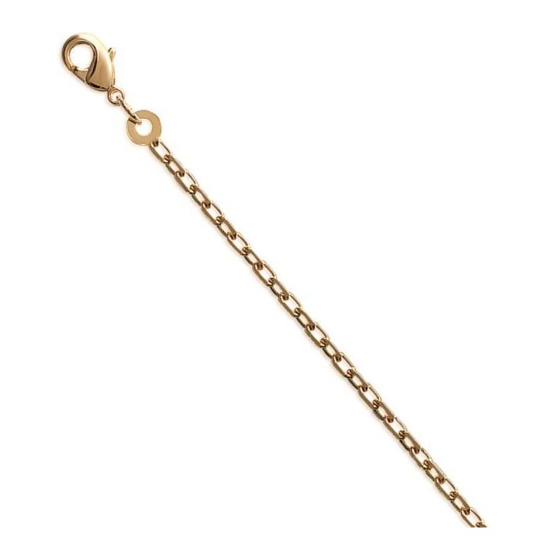 Chaîne en plaqué or 1, 9 mm pour femme, Maille forçat limée Chaîne en plaqué or 1, 9 mm pour femme, Maille forçat limée