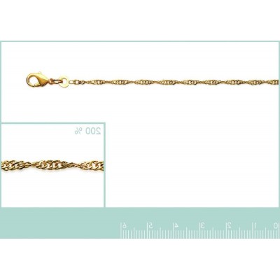 Chaîne en plaqué or jaune 18 carats 1, 9 mm, Maille Singapour - Lyn&Or Bijoux