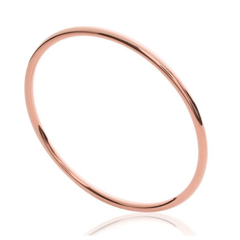 Bracelet jonc en plaqué or rose, Fil 3 mm pour femme - Esmeralda - Lyn&Or Bijoux