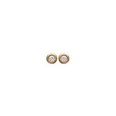 boucles d'oreilles femme et enfant, plaqué or & zircon microserti 2 mm - Lyn&Or Bijoux